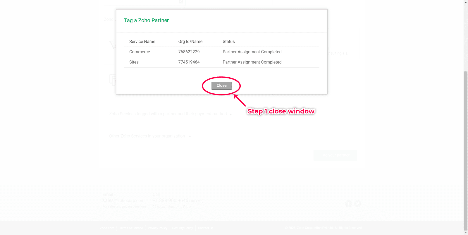 Tag a Zoho Partner