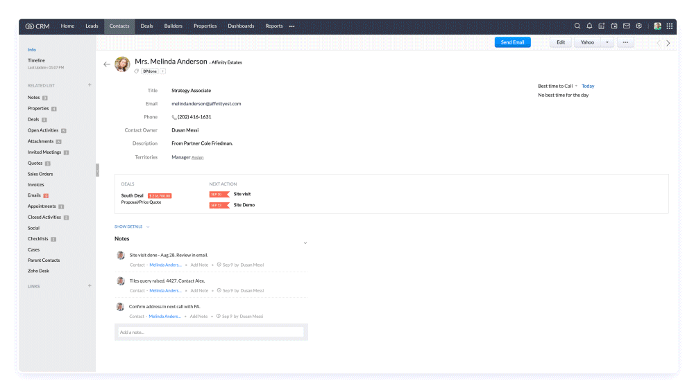 ZOHO CRM Canvas